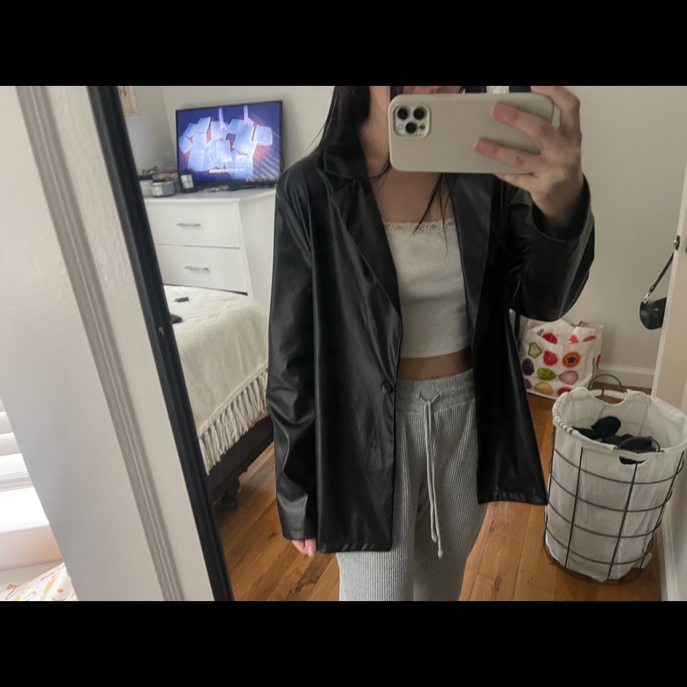 Faux leather jacket!